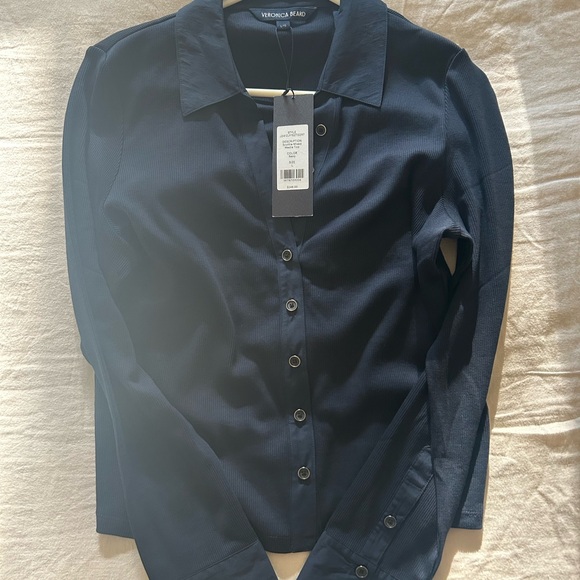Veronica Beard Midnight Blue Button-Up Top - Picture 4 of 5